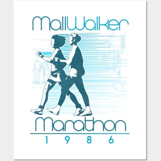 1986 Mall Walker Marathon Retro Walking Race Posters and Art